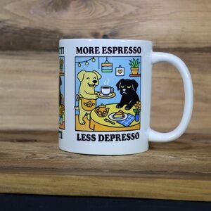 More Espresso Less Depresso Dog Kitchen Funny Coffee Mug 11 Oz.